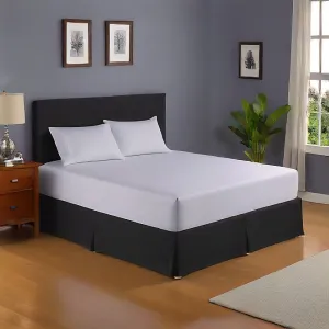 Bed Skirt 32 Inches Drop Solid Black Egyptian Cotton