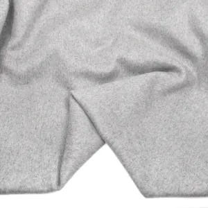 Brushed Wool Blend Coating -  Light Heather Grey