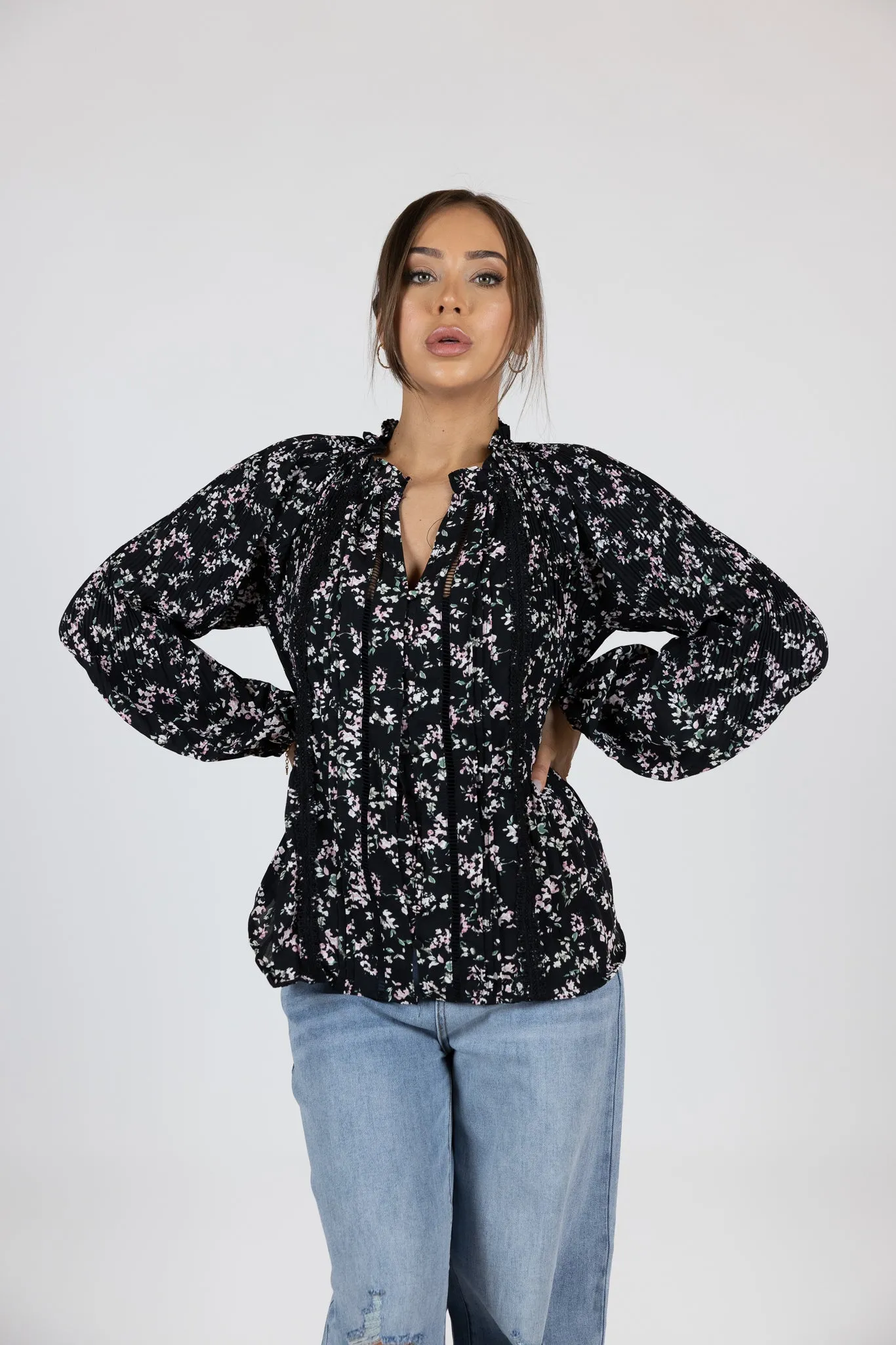 Callie Lace Detail Floral Shirt