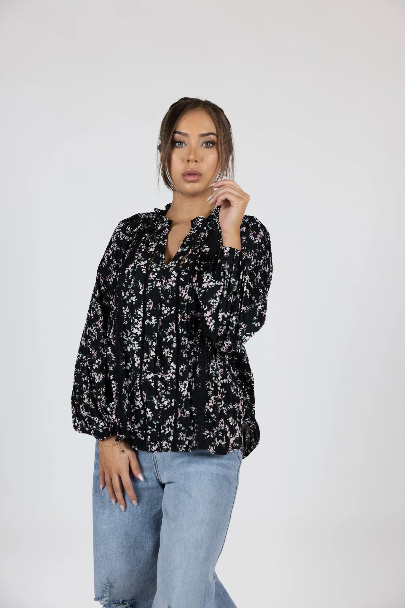 Callie Lace Detail Floral Shirt