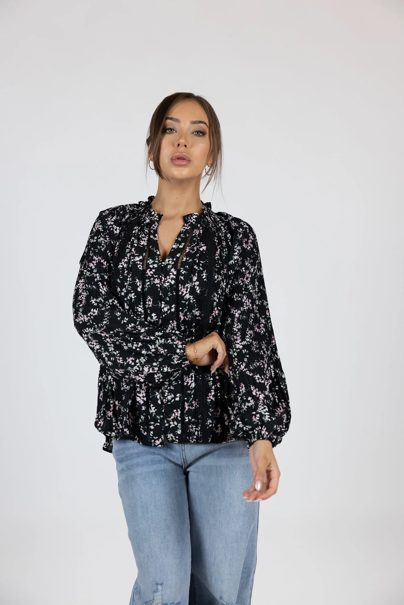 Callie Lace Detail Floral Shirt