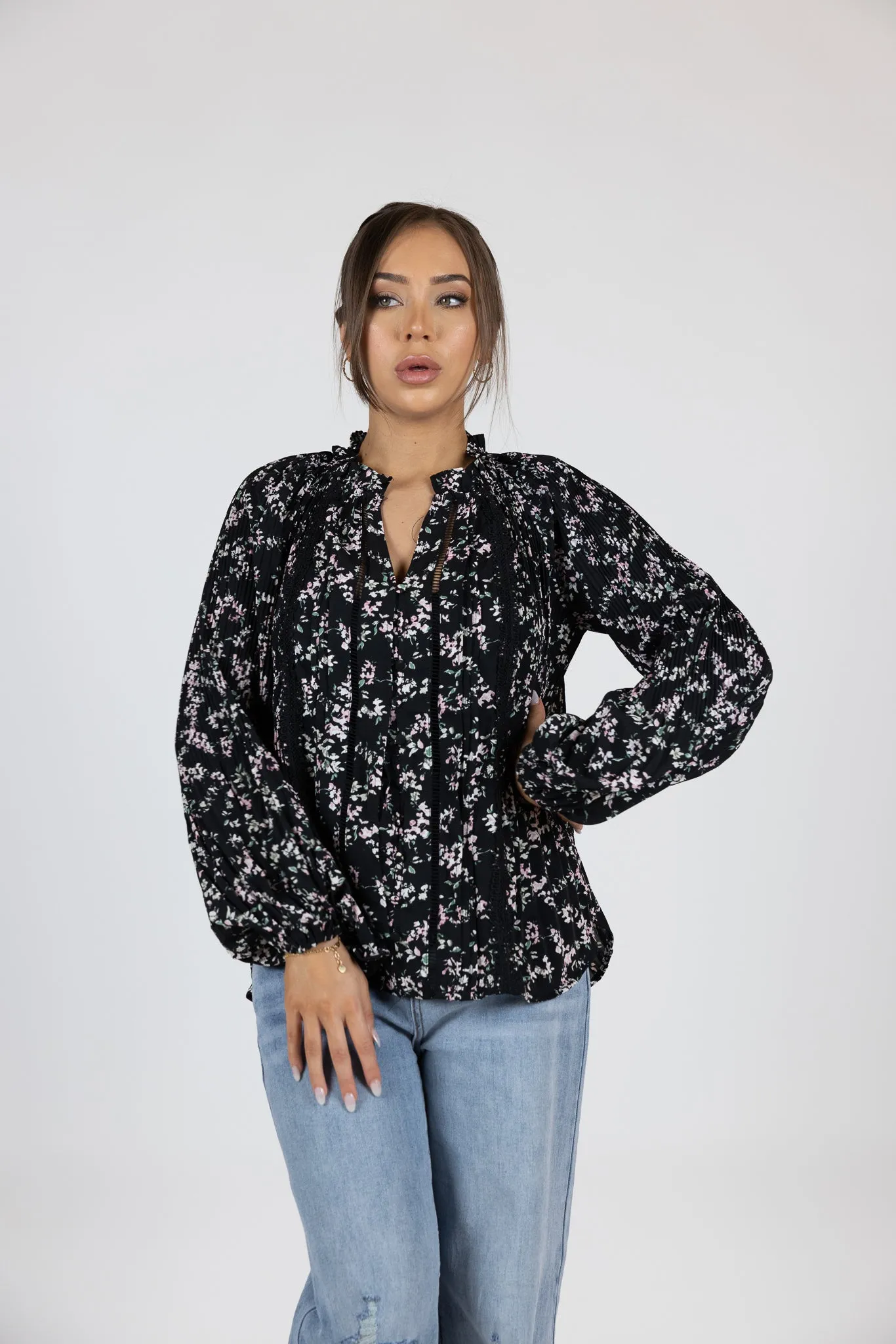 Callie Lace Detail Floral Shirt