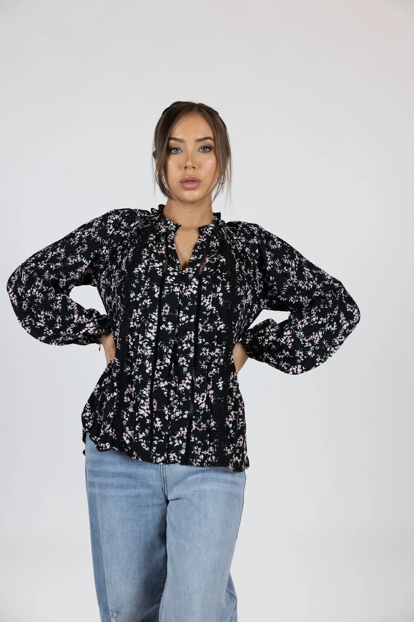 Callie Lace Detail Floral Shirt