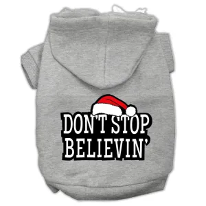 Don't Stop Believin' Screenprint Pet Hoodies Grey Size Xxxl (20)
