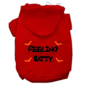 Feeling Batty Screen Print Pet Hoodies Red Size Sm (10)