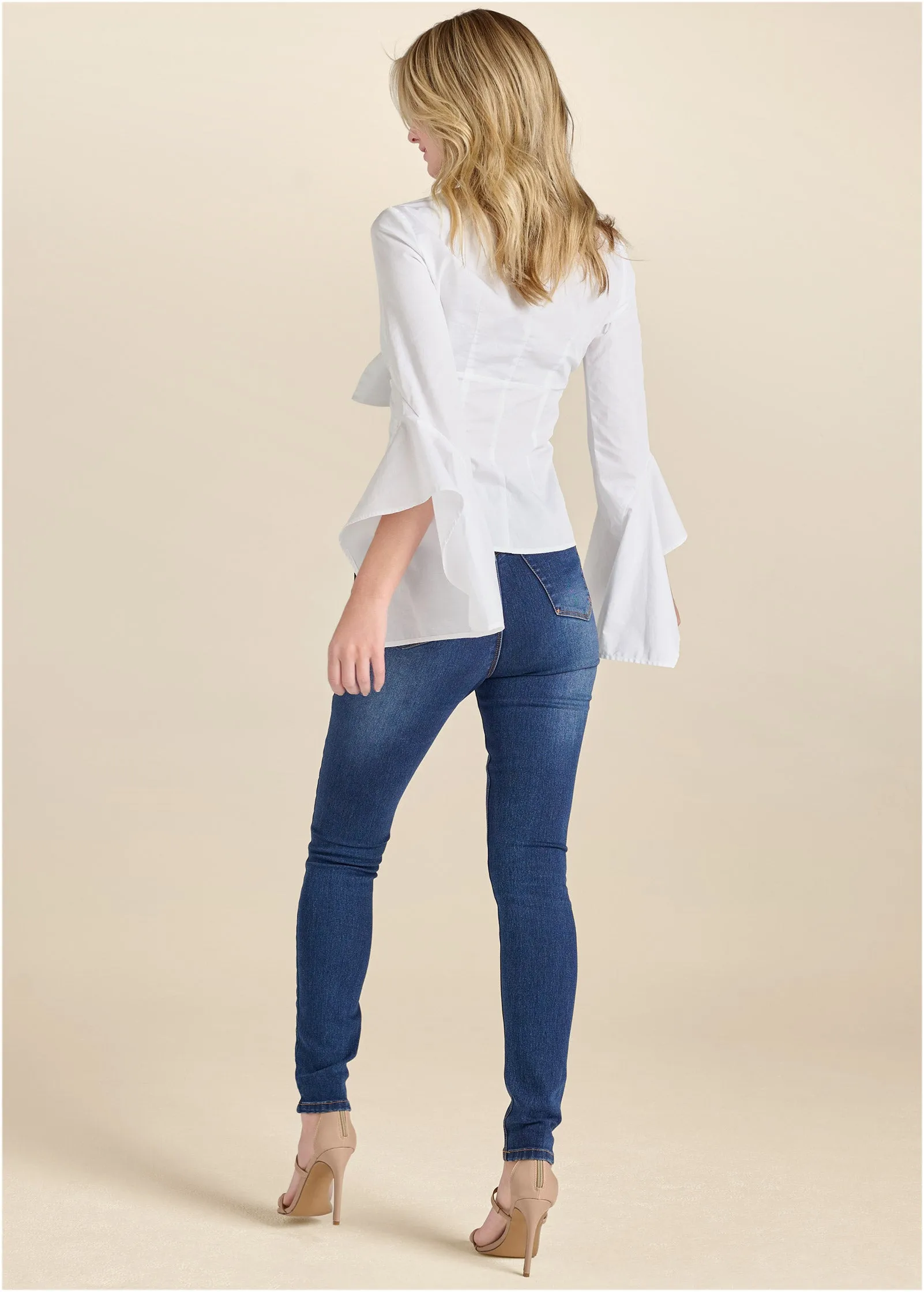 Front-Tie Blouse  - White
