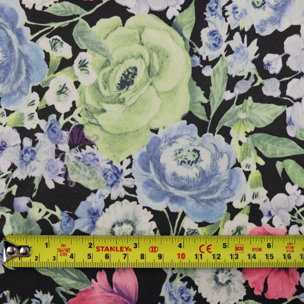 FS984 Floral Soft Touch Silky Stretch Knit Fabric