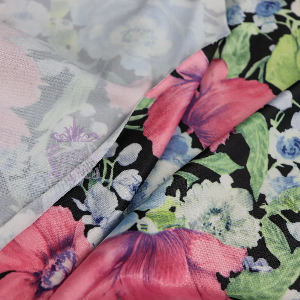 FS984 Floral Soft Touch Silky Stretch Knit Fabric