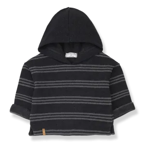 LEANDRE hood sweater - anthracite