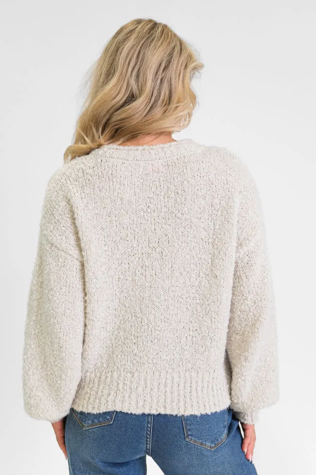Longer Nights Stone Fuzzy Pocketed Sweater SALE