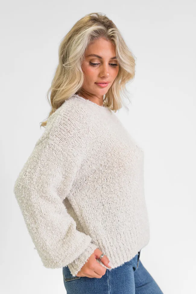 Longer Nights Stone Fuzzy Pocketed Sweater SALE