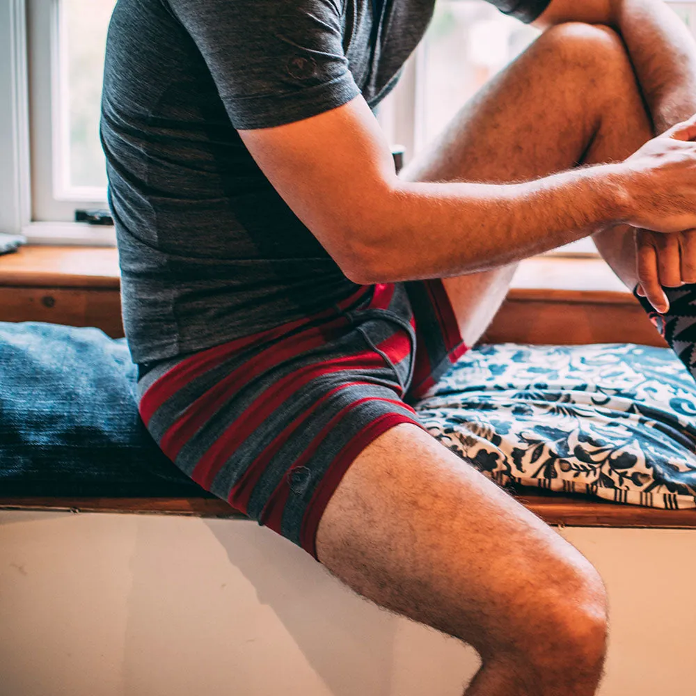 Mens Merino 180 Boxers (Smoke/Red)