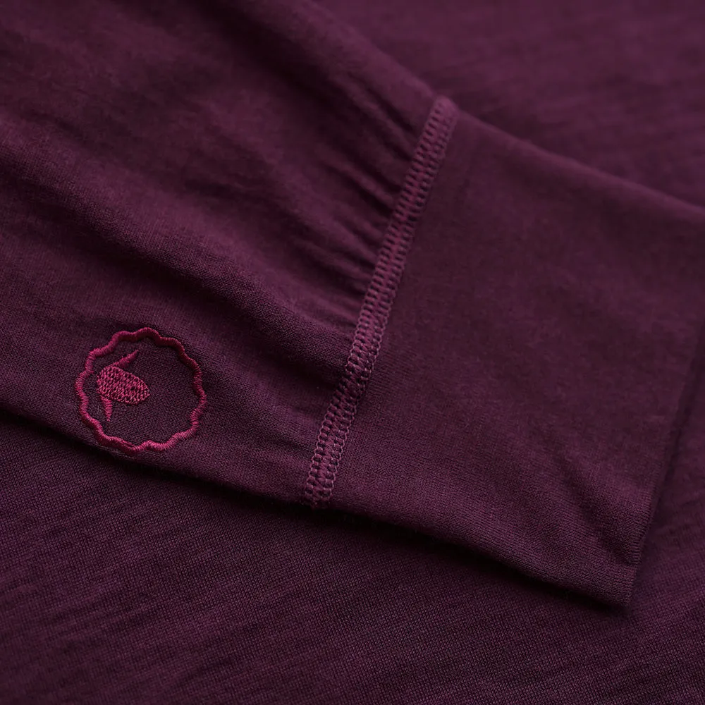 Mens Merino 200 Long Sleeve Zip Neck (Wine)