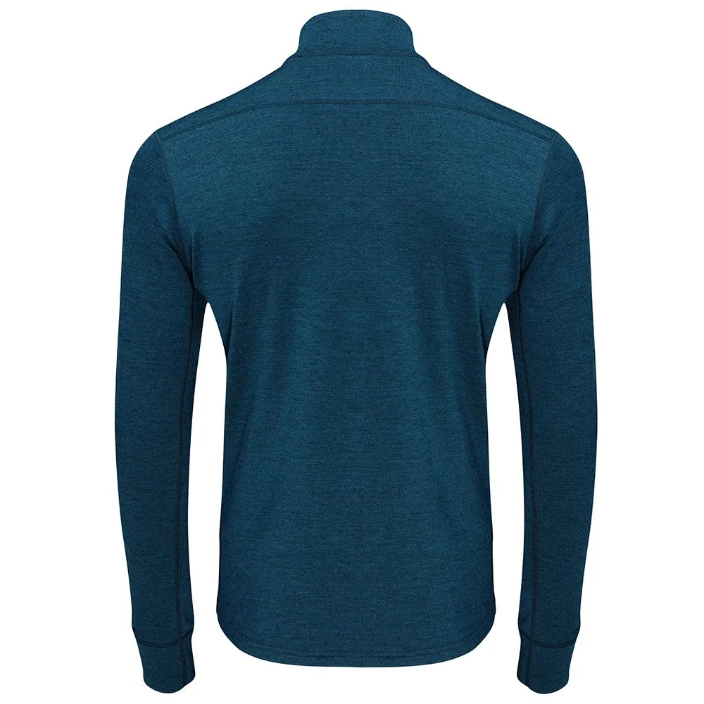 Mens Merino 320 Long Sleeve Half Zip (Petrol/Orange)