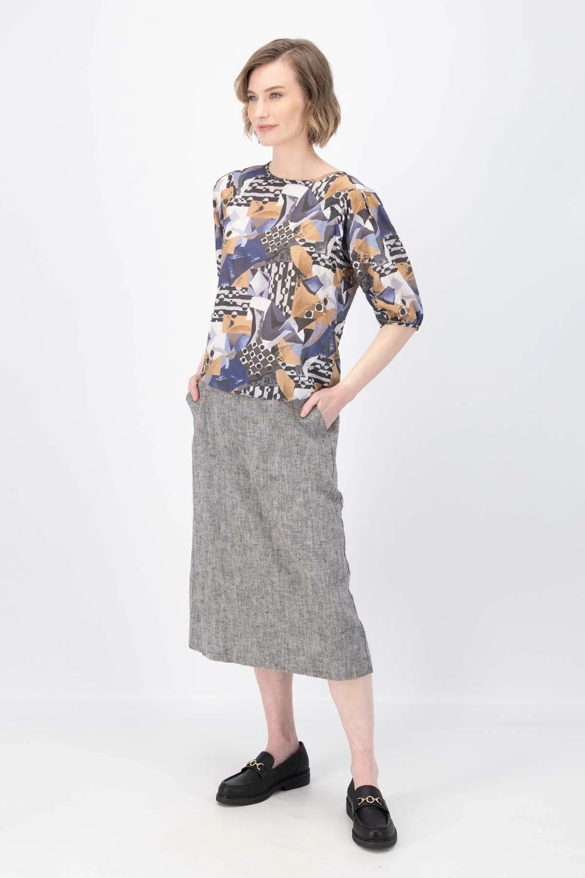 Mezclar Blouse in Seersucker