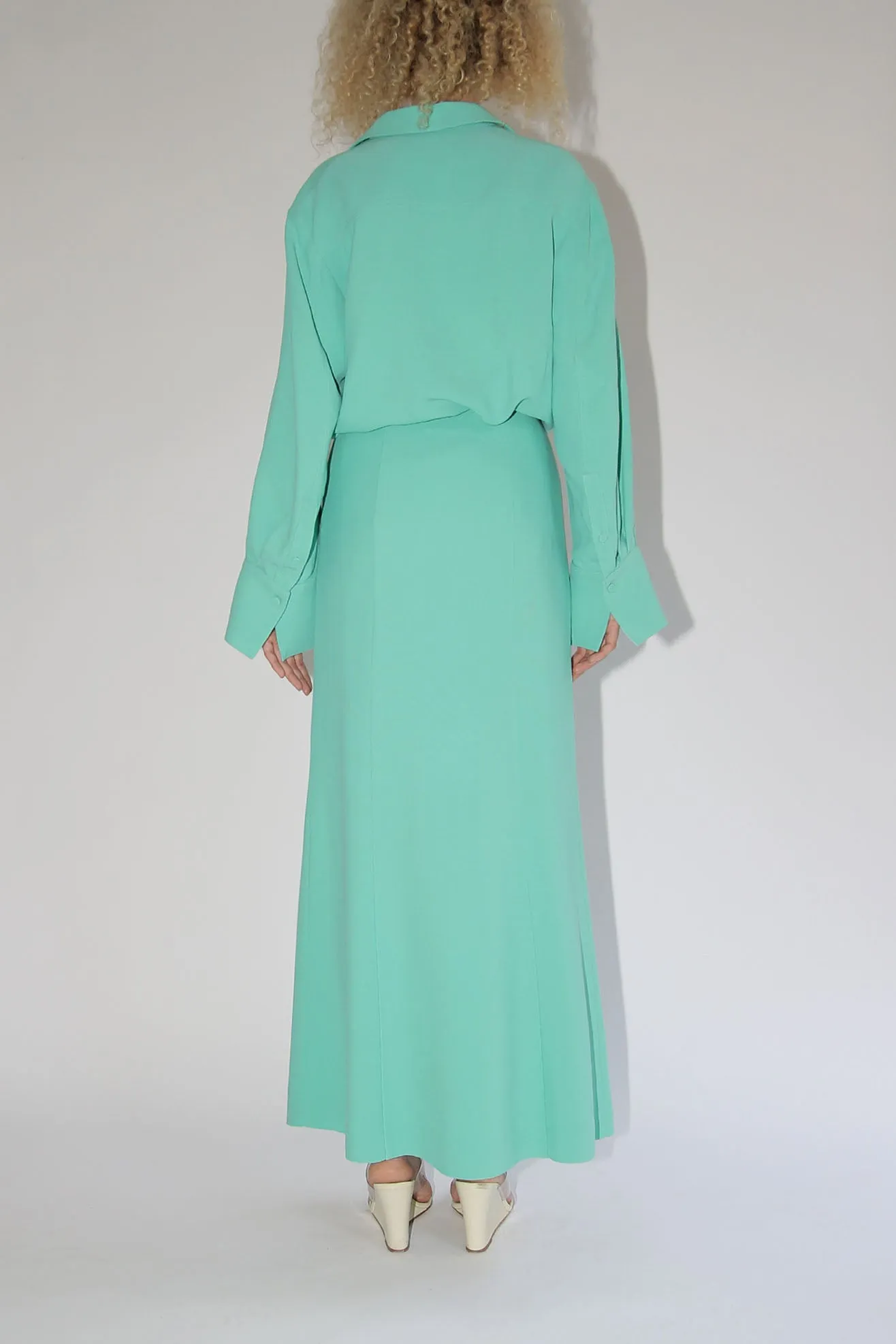 MR. LARKIN, Long LouLou Skirt, Soft Jade