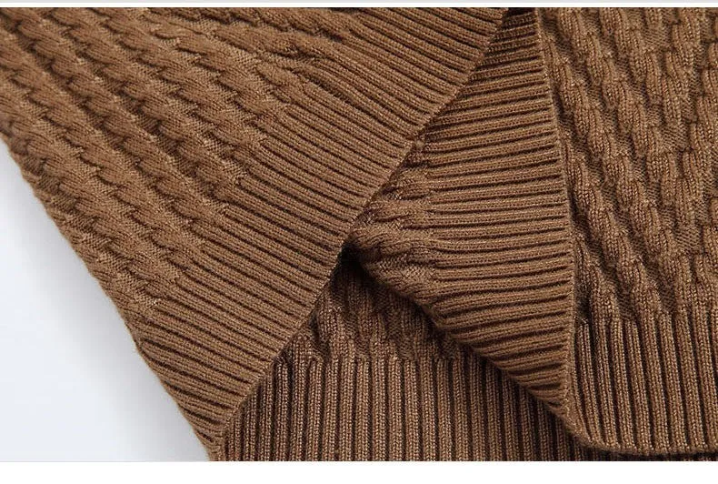 Premium Henley Neck Ribbed Sweater