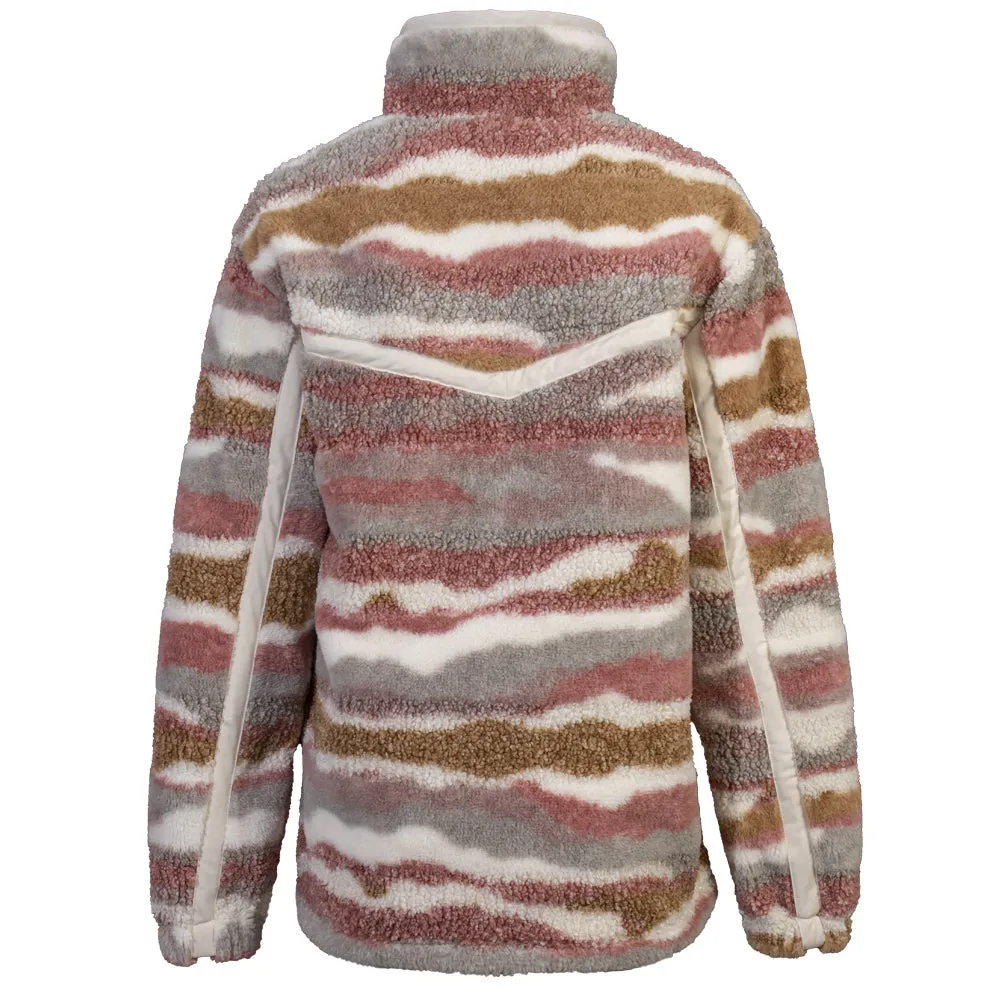 "Ladies Sherpa Pullover" Cream/Grey
