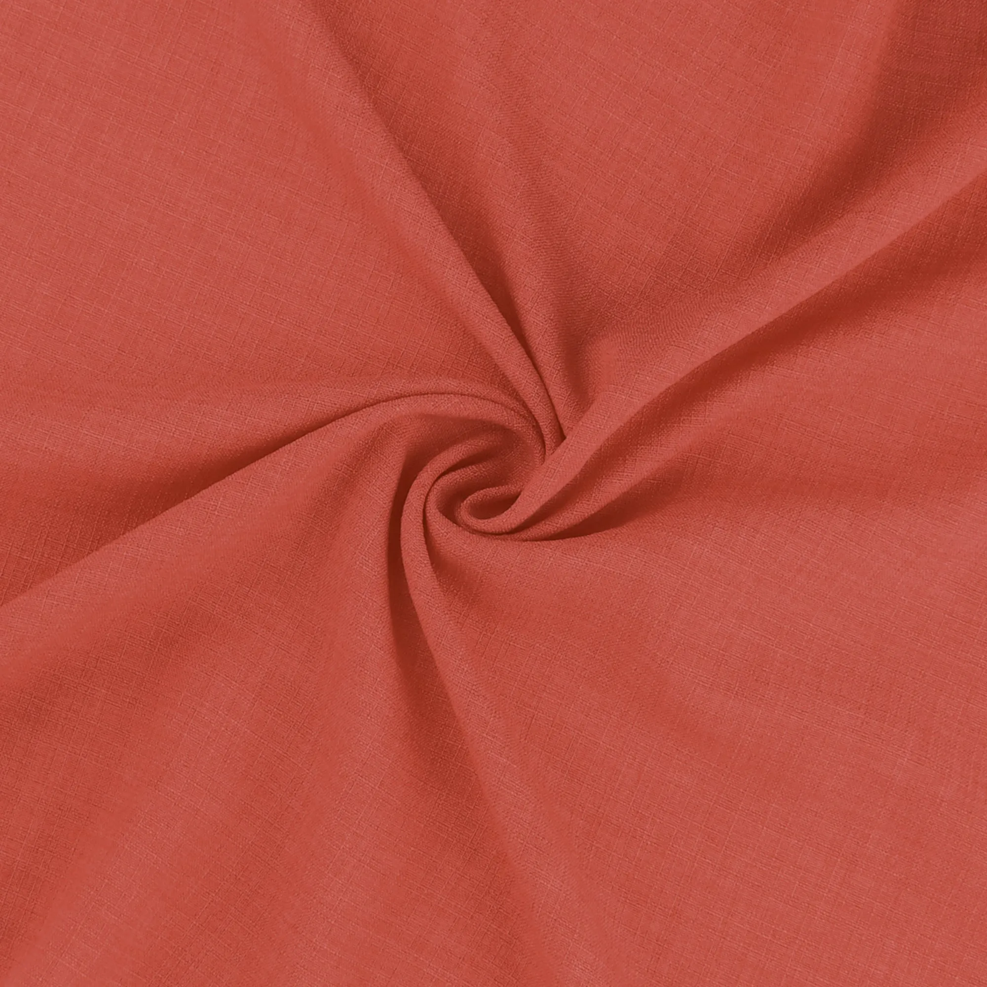 Solid Linen Look - CAROL - 007 - Coral