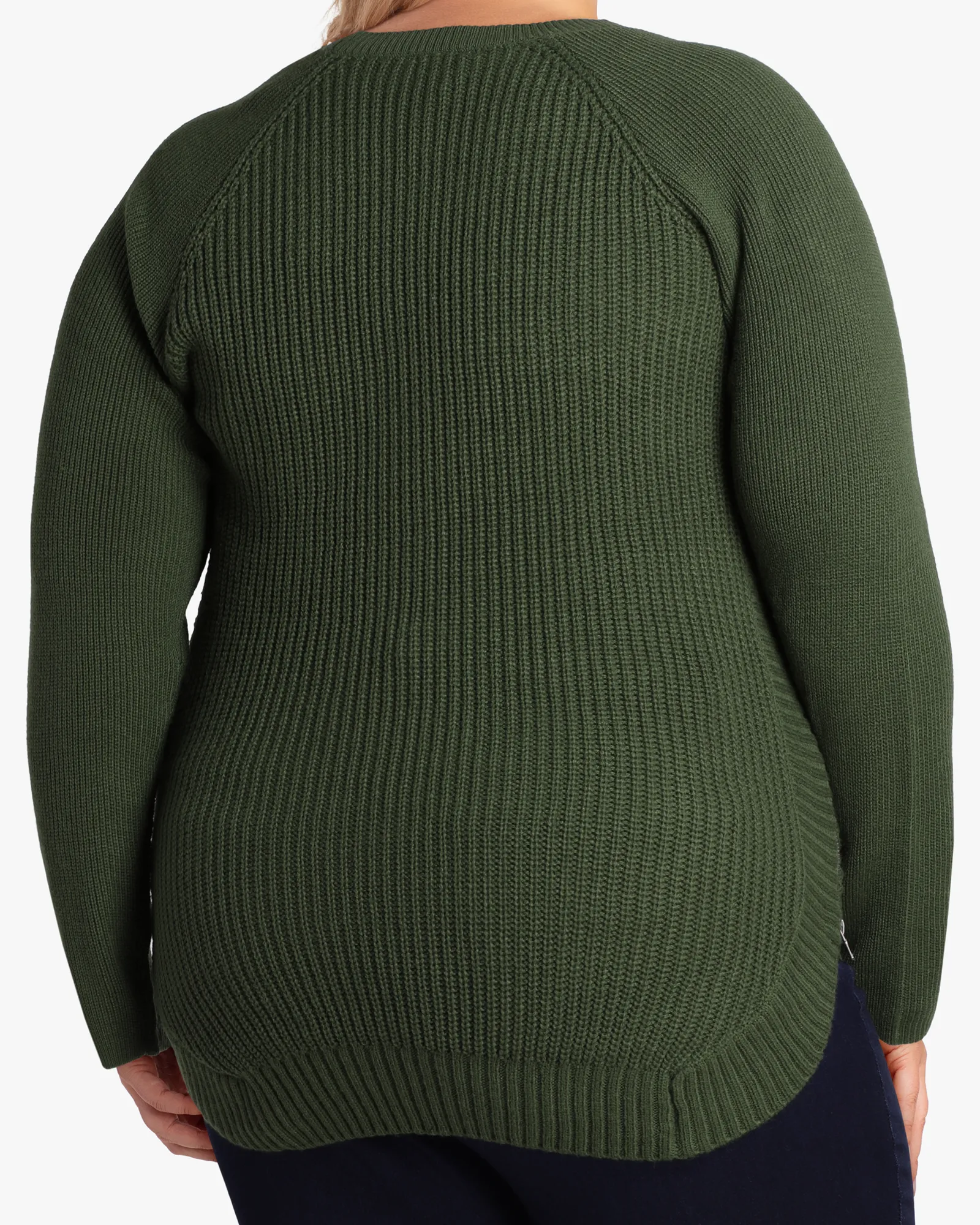 Tanya Side Zip Sweater | Olive Green