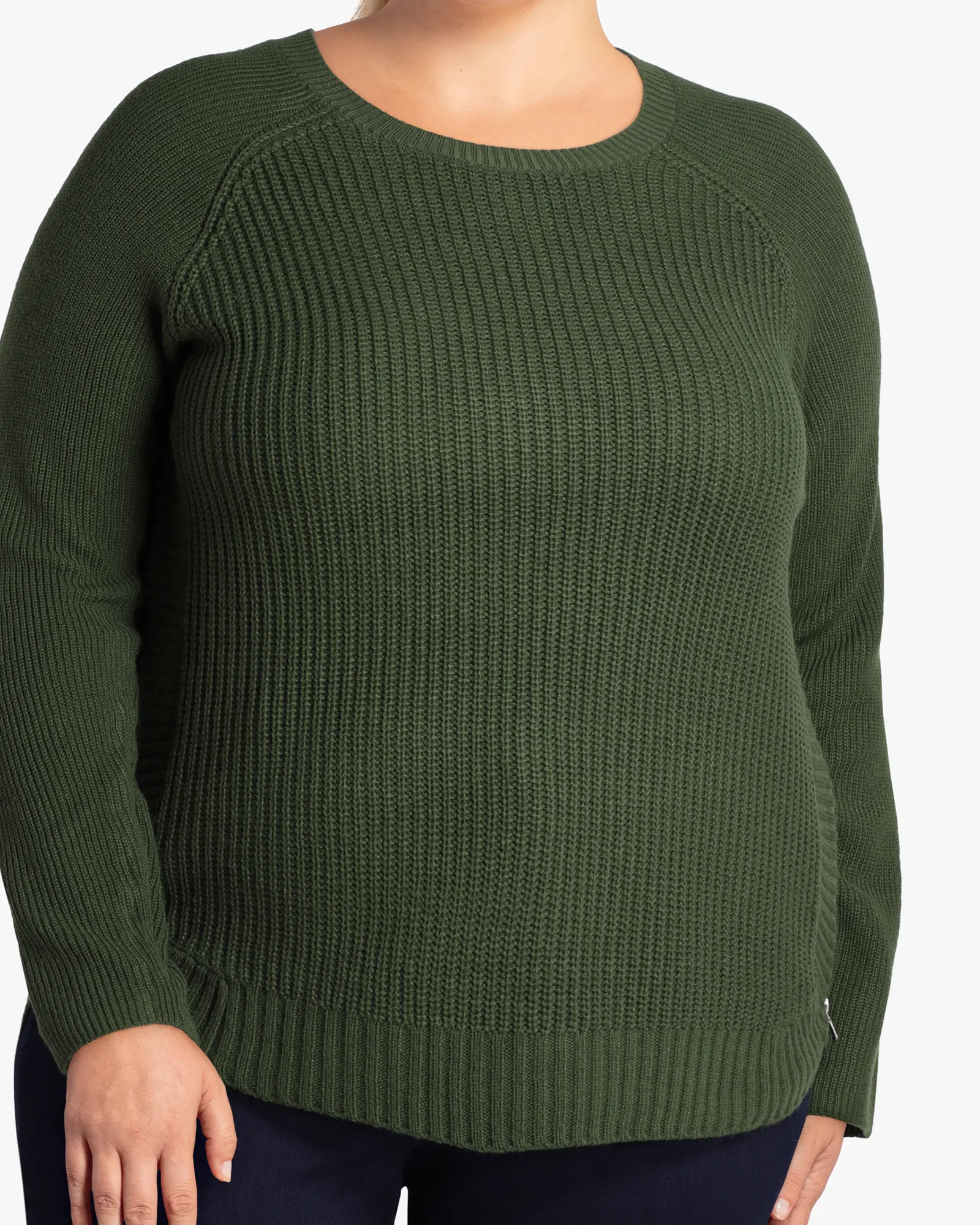 Tanya Side Zip Sweater | Olive Green
