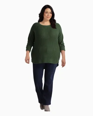 Tanya Side Zip Sweater | Olive Green