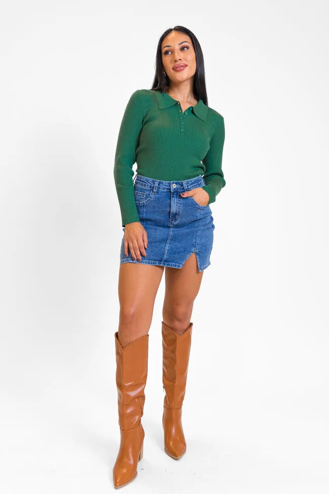 The Only Way Evergreen Collared Sweater SALE