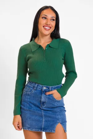 The Only Way Evergreen Collared Sweater SALE