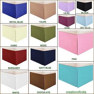 White Bed Skirt 12 Inch Drop Split Corner Egyptian Cotton 1000TC