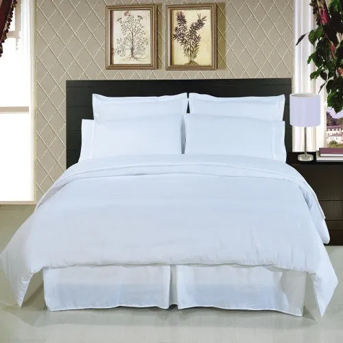 White Bed Skirt 12 Inch Drop Split Corner Egyptian Cotton 1000TC