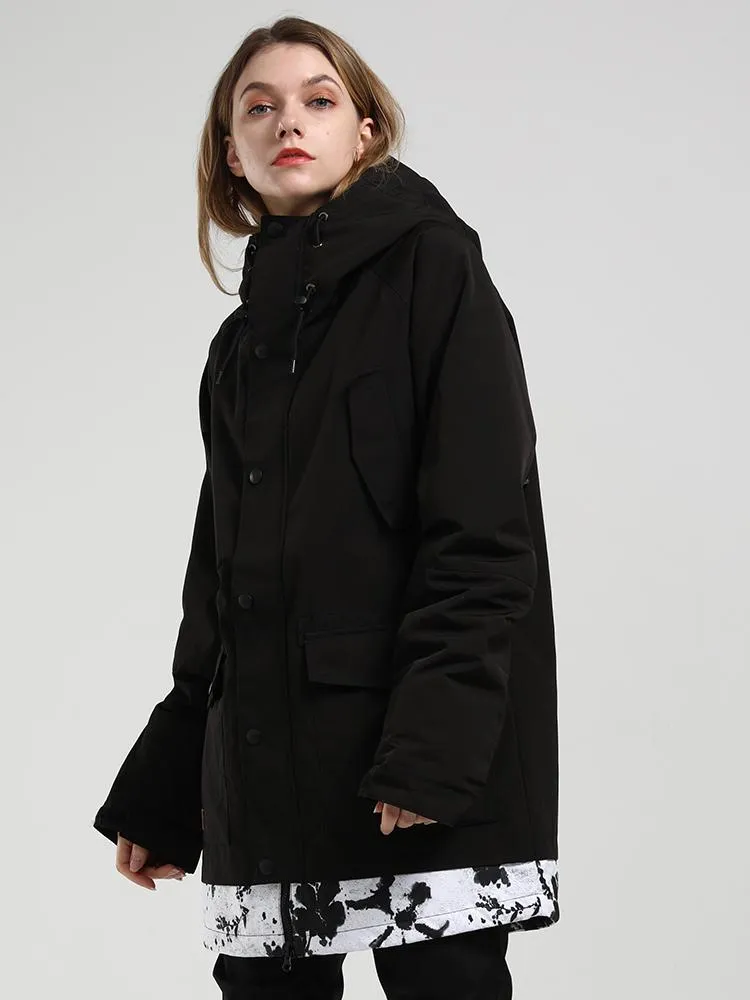 winter new ladies black ski suit single and double board waterproof wear-resistant warm ski suit