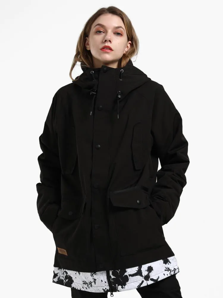 winter new ladies black ski suit single and double board waterproof wear-resistant warm ski suit
