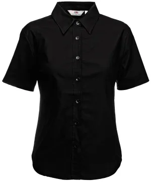 Womens Oxford short sleeve shirt | Black
