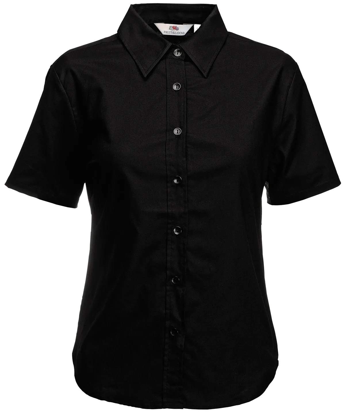 Womens Oxford short sleeve shirt | Black