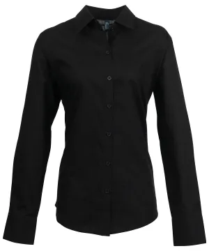 Womens signature Oxford long sleeve shirt | Black