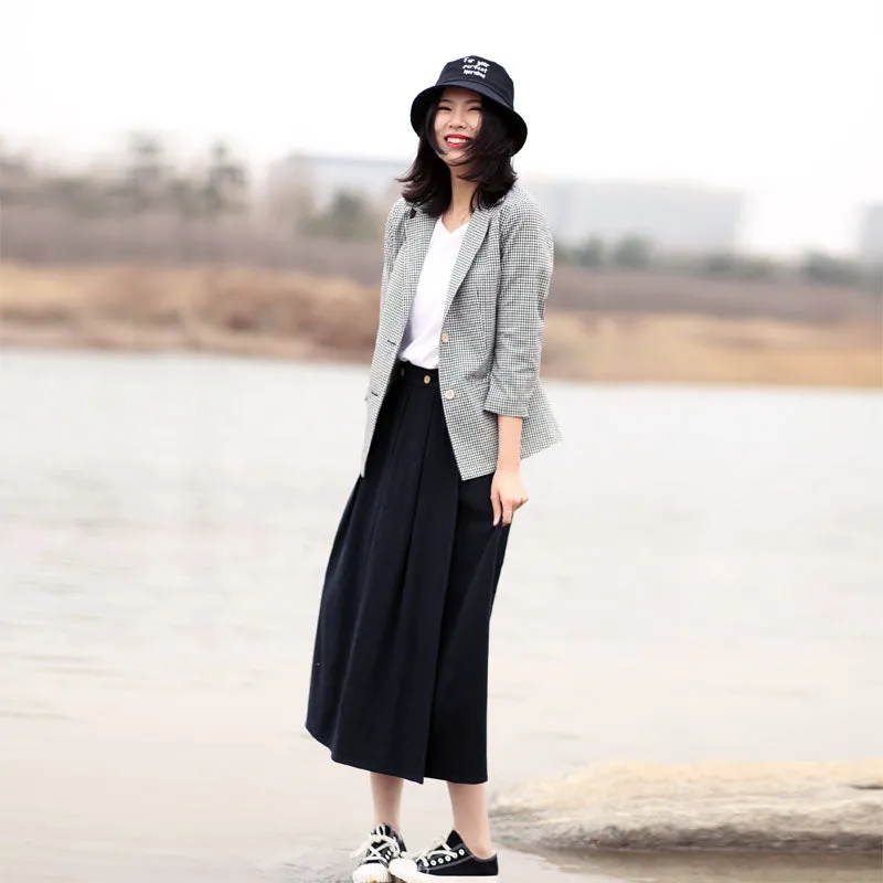 Women's Skirts Summer Linen Skirt Elastic Waist SXM09758