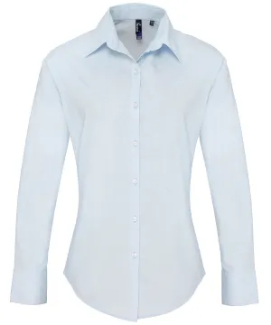 Womens supreme poplin long sleeve shirt | Light Blue